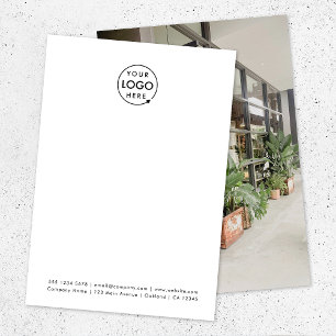 Business Logo   Photo Modern Minimalist White Card