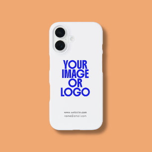 Business Logo Photo Modern White iPhone Case