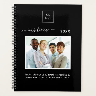 Business logo photo team black white planner