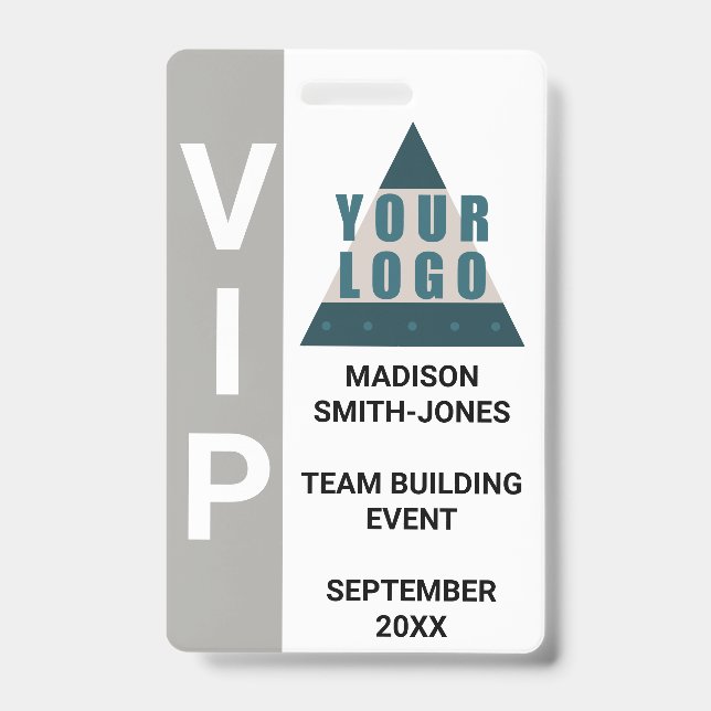 Business Logo Photo Team Building Gifts VIP ID Badge (Front)