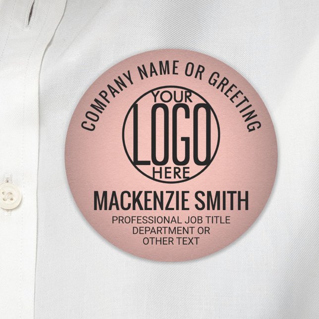 Business Logo Pink Colour Printed Plastic Employee Name Tag (Creator Uploaded)