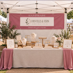 Business Logo Pink Market Vendor Booth Craft Fair Banner