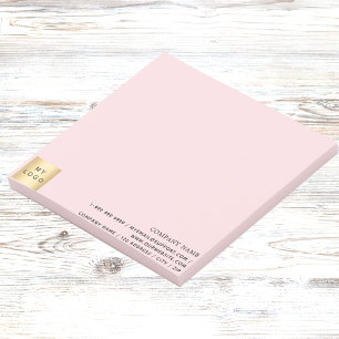 Business logo pink post-it notes
