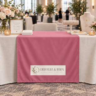 Business Logo Pink Vendor Table Runner Display Tapestry