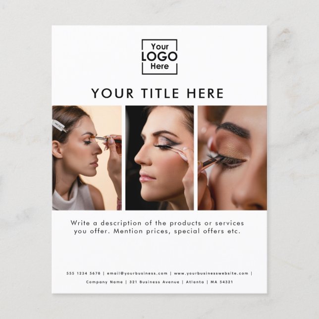 Business Logo Professional Beauty Salon 3 Photos Flyer (Front)