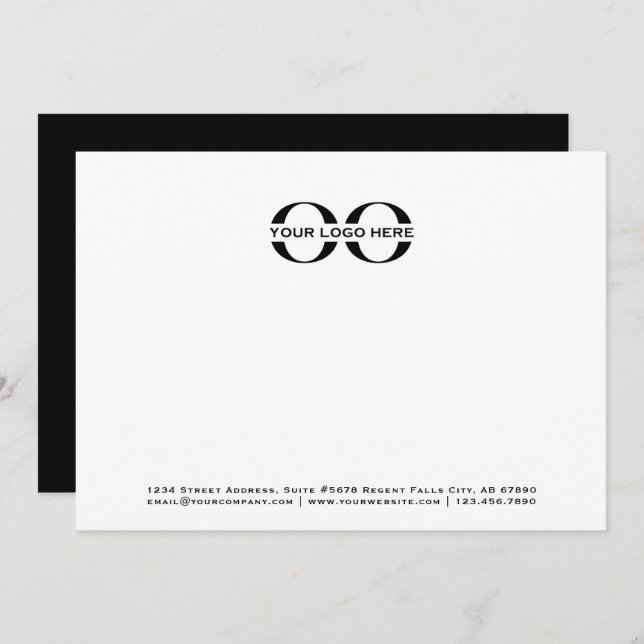 Business Logo Professional Black and White 5x7 Card (Front/Back)