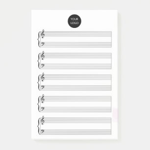 Business Logo   Professional Blank Sheet Music Not Post-it Notes