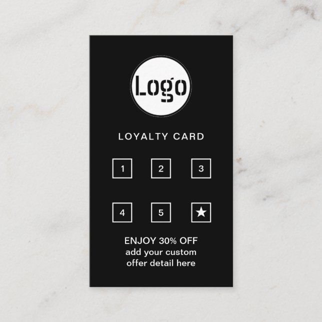  Business Logo | Professional Company Punch  Loyal Loyalty Card (Front)