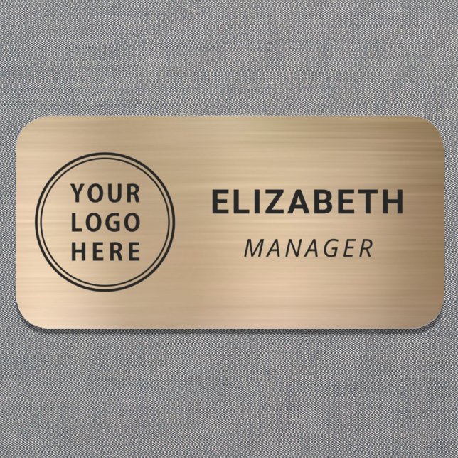 Business Logo Professional Gold Name Tag (Creator Uploaded)