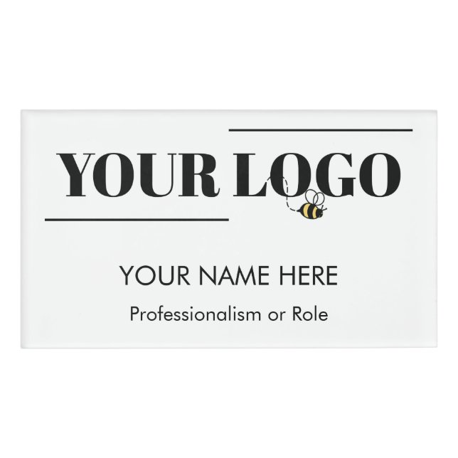 Business Logo Professional Staff Name Magnet Badge (Front)