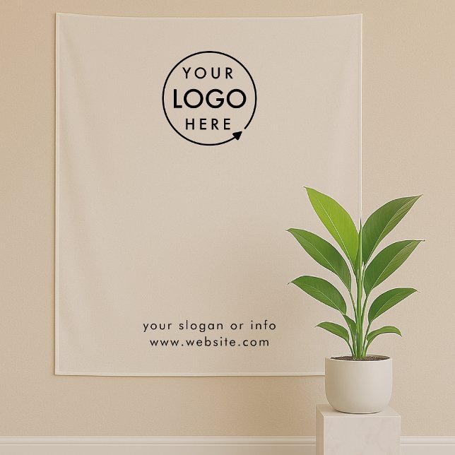 Business Logo | Professional White Photo Backdrop  Tapestry (Creator Uploaded)