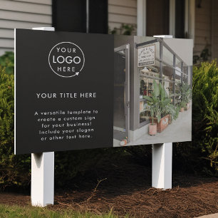 Business Logo Promotional Advertisment Black Photo Garden Sign