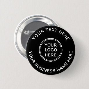 Business Logo Promotional Black 6 Cm Round Badge