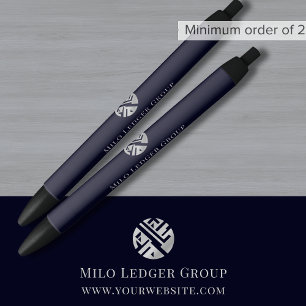 Business Logo Promotional Black Ink Pen