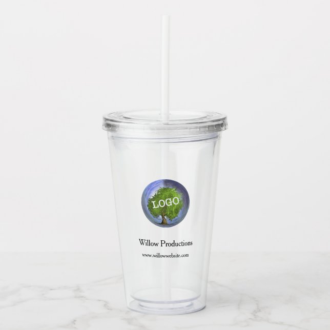 Business Logo Promotional Company Acrylic Tumbler (Front)