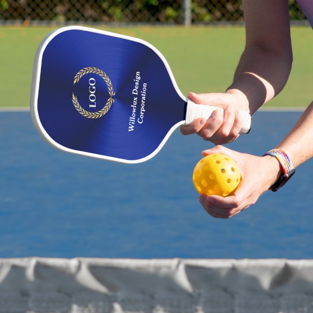 Business Logo Promotional Company Blue  Pickleball Paddle (Insitu)