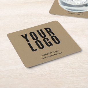 Business Logo Promotional Kraft Square Paper Coaster