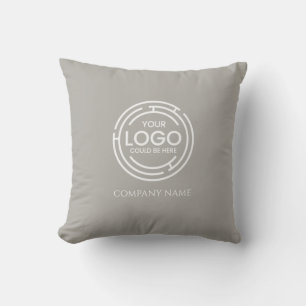 Business Logo promotional Marketing Warm Grey Cushion