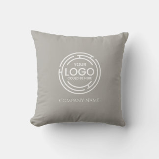 Business Logo promotional Marketing Warm Grey Cushion