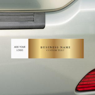 Business Logo Promotional Metallic Gold Bumper Sticker