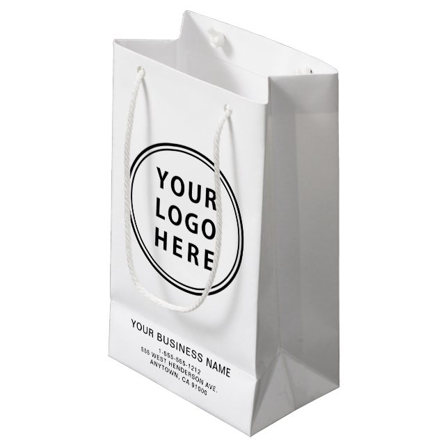Business Logo Promotional Small Gift Bag (Front Angled)