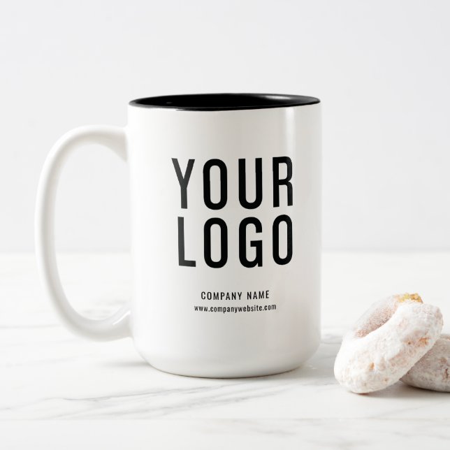 Business Logo Promotional Two-Tone Coffee Mug (With Donut)