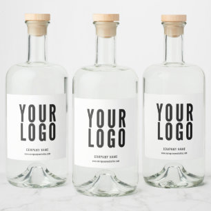 Business Logo Promotional White Liquor Bottle Label