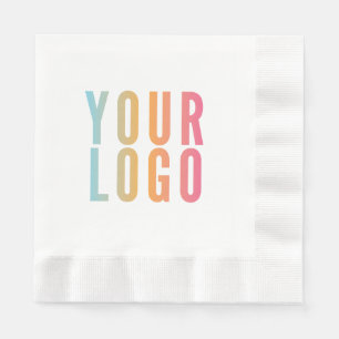 Business Logo Promotional White Napkin