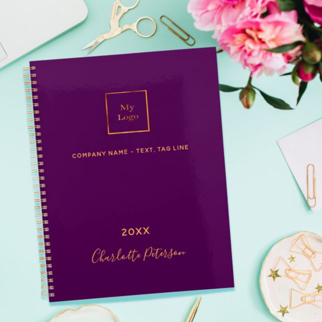 Business logo purple gold signature 2026 planner (Creator Uploaded)