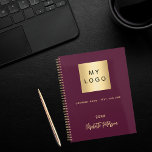 Business logo purple monogram 2025 planner<br><div class="desc">A trendy purple coloured background.  Personalise and add your business,  company logo,  a text,  year and personal name.  Golden letters.  If you want it without text,  use your back-space key to delete.
Add your own website address on the back.</div>