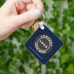 Business Logo QR Code and Company Website Key Ring