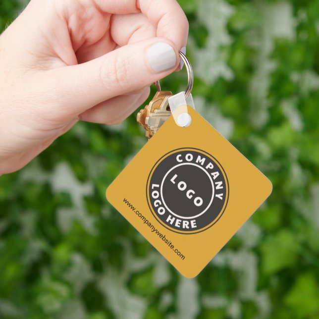 Business Logo QR Code and Corporate Website Staff Key Ring (Hand)