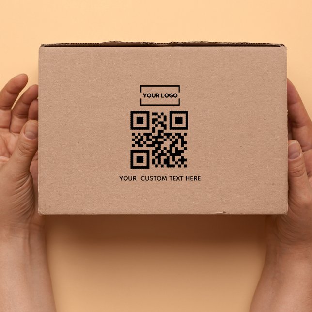 Business logo QR code and custom text  Rubber Stamp (Creator Uploaded)