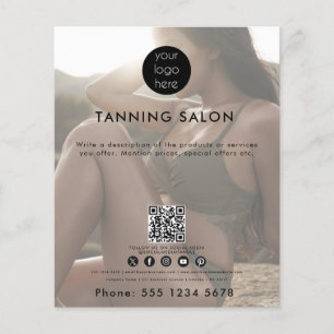 Business Logo QR Code Beauty Spray Tan Faded Photo Flyer
