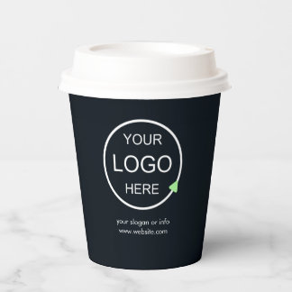 Business Logo | QR Code Black Modern Professional Paper Cups