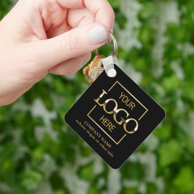 Business Logo & QR Code Branded Promotional  Key Ring (Hand)