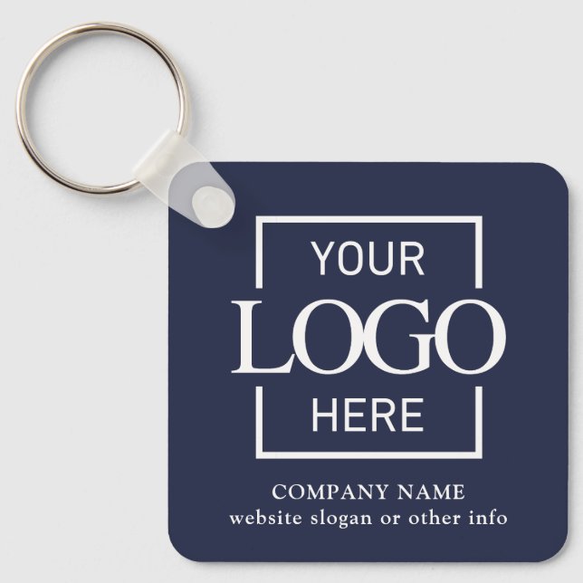 Business Logo & QR Code Branded Promotional  Key Ring (Front)