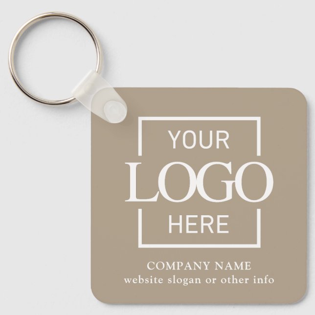 Business Logo & QR Code Branded Promotional  Key Ring (Front)