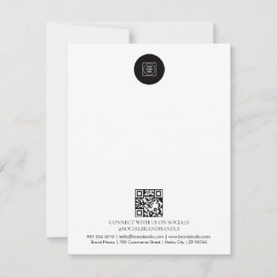 Business Logo QR Code Branding Note Card