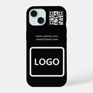 Business Logo QR Code Branding Simple iPhone Case