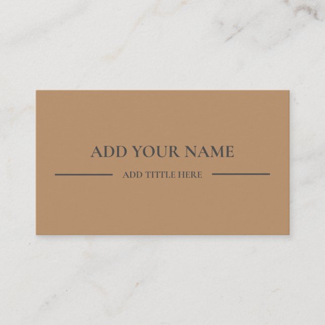 Business Logo QR Code | Brown Modern Professional Card (Front)