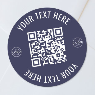 Business Logo QR Code Classic Round Sticker