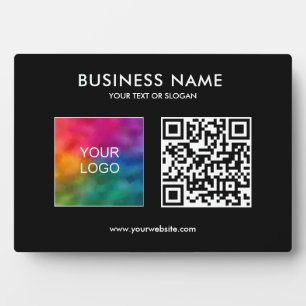 Business Logo QR Code Custom Template Horizontal Plaque