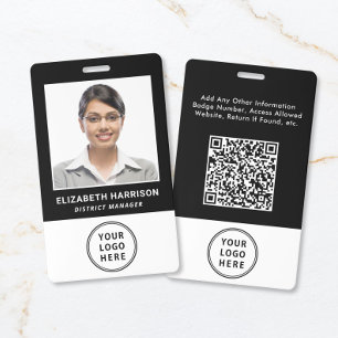 Business Logo QR Code Employee Photo ID Badge
