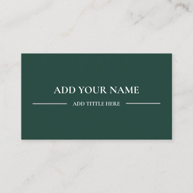 Business Logo QR Code | Green Modern Professional Card (Front)