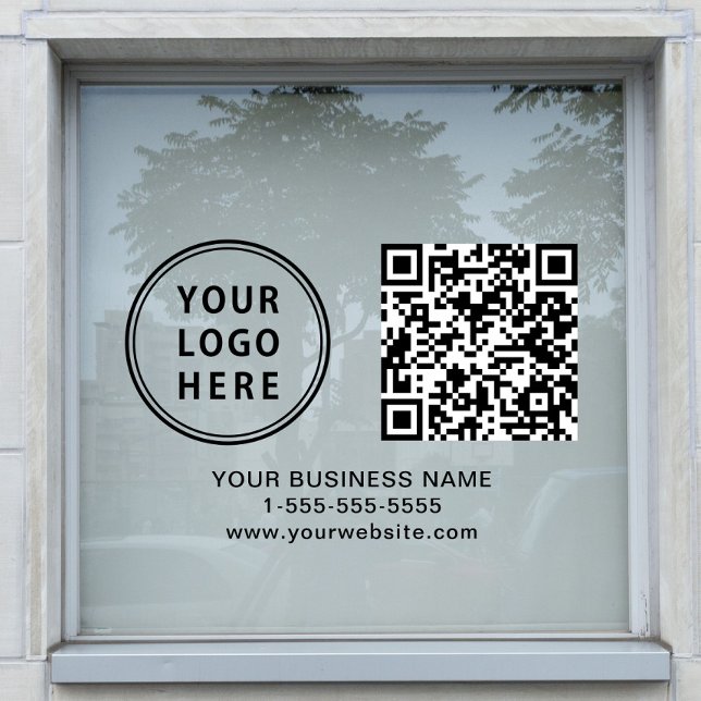 Business Logo QR Code Horizontal (Business Logo QR Code Horizontal Window Cling)