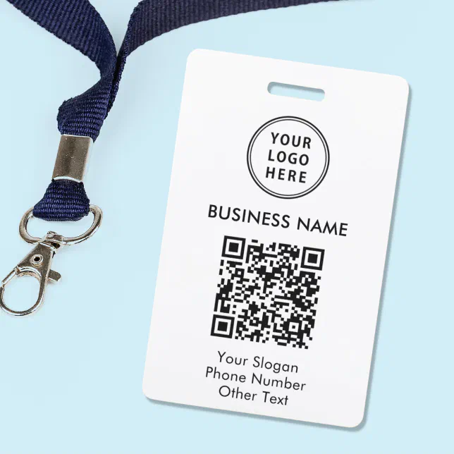 Business Logo QR Code ID Badge | Zazzle