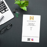 Business logo qr code instagram custom text flyer<br><div class="desc">White background. Personalise and add your business logo,  name,  address,  your text,  your own QR code to your instagram account. 
You can also add text on the back.</div>