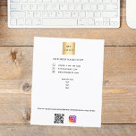 Business logo qr code instagram custom text flyer<br><div class="desc">White background. Personalise and add your business logo,  name,  address,  your text,  your own QR code to your instagram account. 
You can also add text on the back.</div>