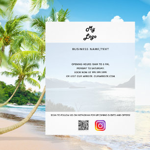 Business logo qr code instagram custom text photo flyer